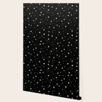 Hand drawn vintage stars - Cream over black Wallpaper Gallery Image 2