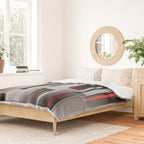 Off the Grid - Abstract - Gray, Black, Red Duvet Cover Gallery Image 2