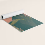 Pink Pastel Flowers On Green Canvas. Yoga Mat Gallery Image 2