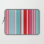Bold Color Play Pink And Turquoise Stripes Laptop Sleeve Gallery Image 1