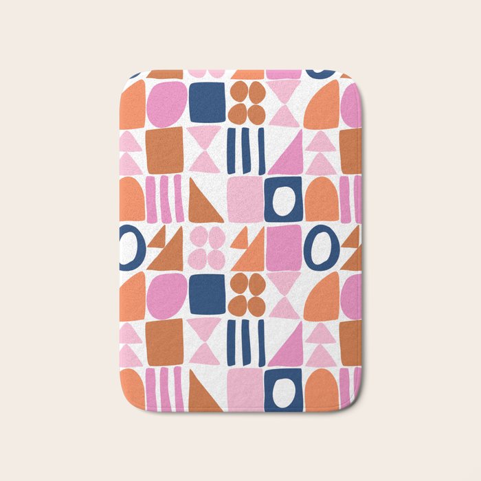 Sweet Whimsy Shapes Pattern  Bath Mat Gallery Image 1