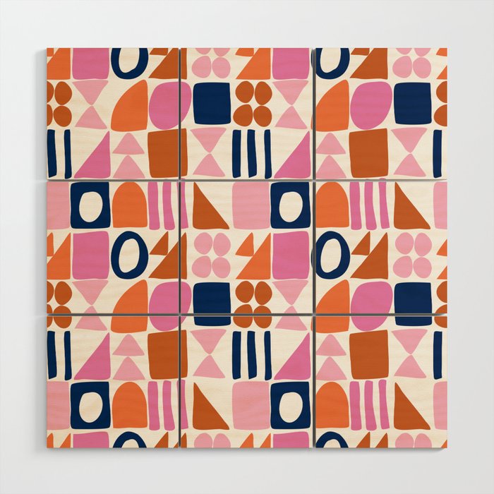 Sweet Whimsy Shapes Pattern  Wood Wall Art Gallery Image 1