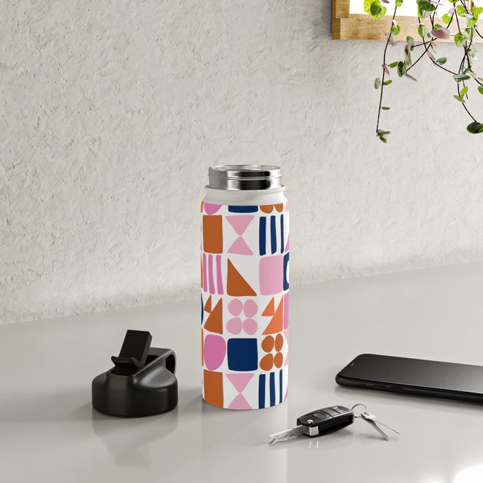 Sweet Whimsy Shapes Pattern  Water Bottle Gallery Image 4