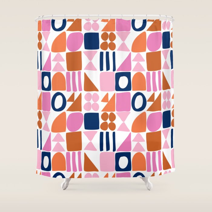 Sweet Whimsy Shapes Pattern  Shower Curtain Gallery Image 1