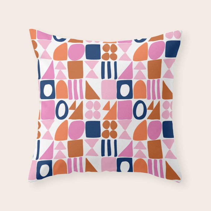 Sweet Whimsy Shapes Pattern  Throw Pillow Gallery Image 2
