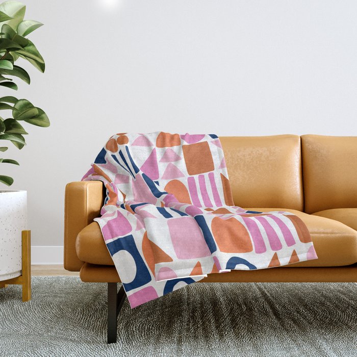 Sweet Whimsy Shapes Pattern  Throw Blanket Gallery Image 1