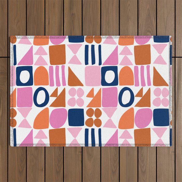 Sweet Whimsy Shapes Pattern  Outdoor Rug Gallery Image 1