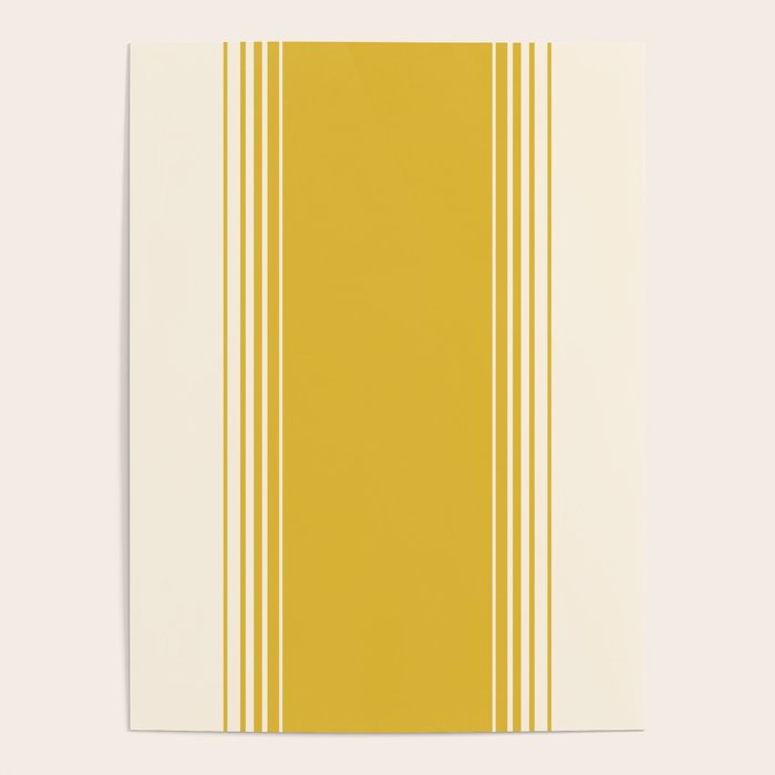 Marigold Yellow and Creme Lines Poster Gallery Image 1