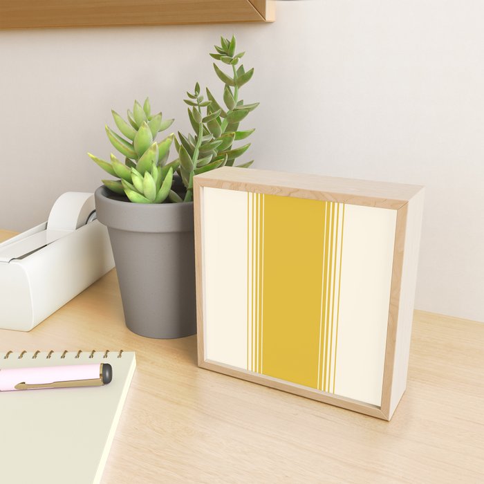 Marigold Yellow and Creme Lines Mini Art Print Gallery Image 2