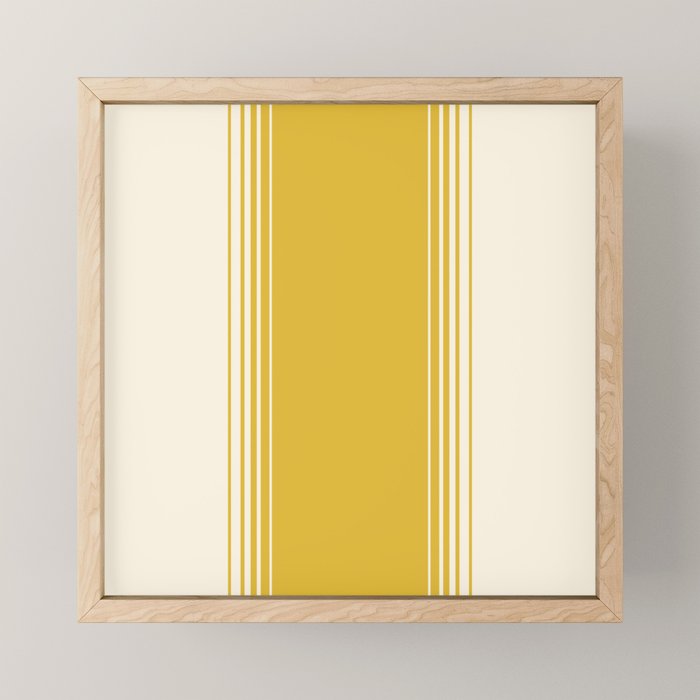 Marigold Yellow and Creme Lines Mini Art Print Gallery Image 1