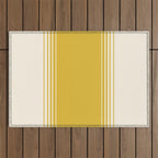 Marigold Yellow and Creme Lines Outdoor Rug Gallery Image 1