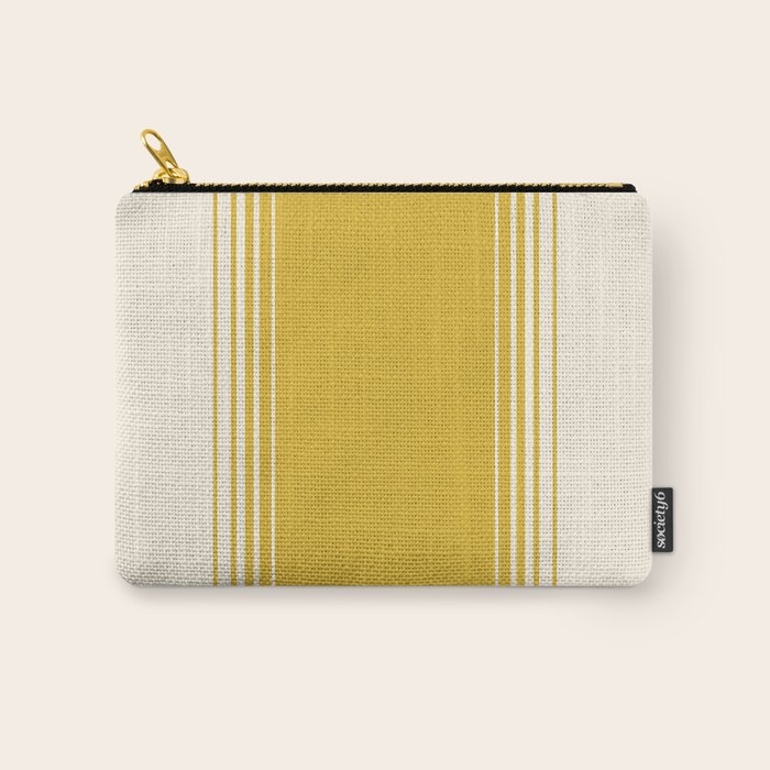 Marigold Yellow and Creme Lines Carry All Pouch Gallery Image 1