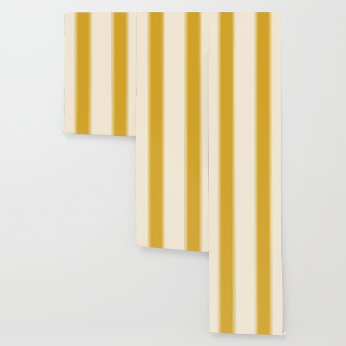 Marigold Yellow and Creme Lines Wallpaper Gallery Image 3