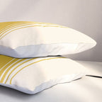 Marigold Yellow and Creme Lines Pillow Sham Gallery Image 3
