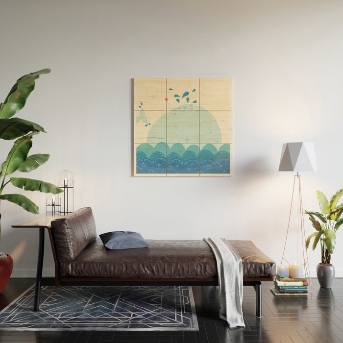 Whale Wood Wall Art Gallery Image 2