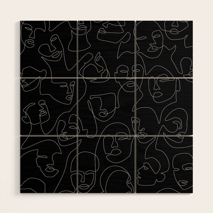 Face Lace Wood Wall Art Gallery Image 1