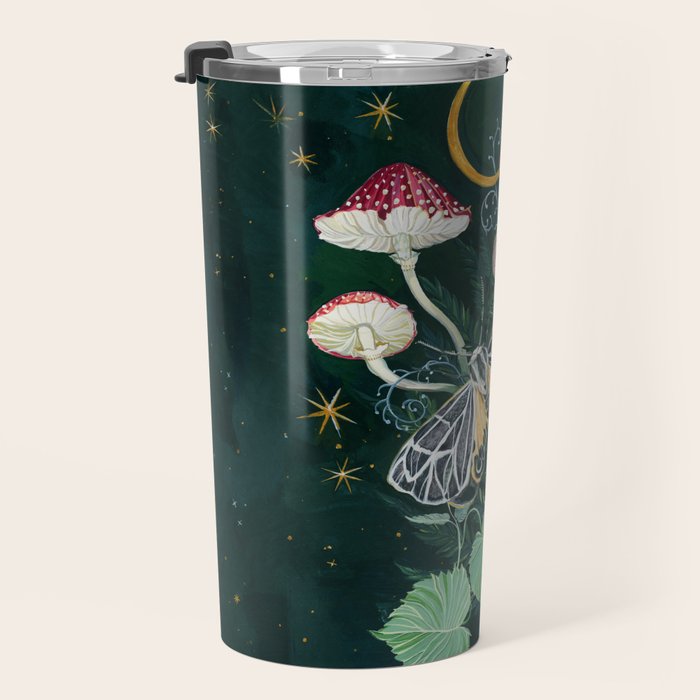 Mushroom night moth Travel Mug Gallery Image 3
