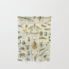 Bugs and Insect Vintage Illustration Drawing by Adolphe Millot of Giant Beatle Dragon Flies Leaf Bug Wall Hanging Gallery Image 1
