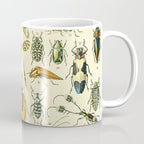 Bugs and Insect Vintage Illustration Drawing by Adolphe Millot of Giant Beatle Dragon Flies Leaf Bug Coffee Mug Gallery Image 1