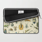 Bugs and Insect Vintage Illustration Drawing by Adolphe Millot of Giant Beatle Dragon Flies Leaf Bug Laptop Sleeve Gallery Image 2