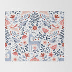 Folk Art Christmas Throw Blanket Gallery Image 2