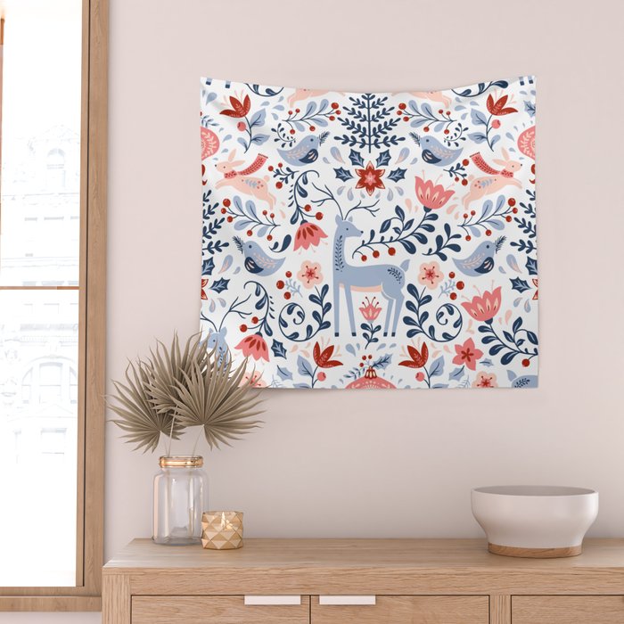 Folk Art Christmas Wall Tapestry Gallery Image 2