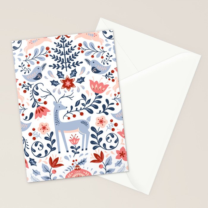 Folk Art Christmas Stationery Card Gallery Image 2