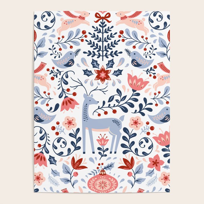 Folk Art Christmas Poster Gallery Image 4