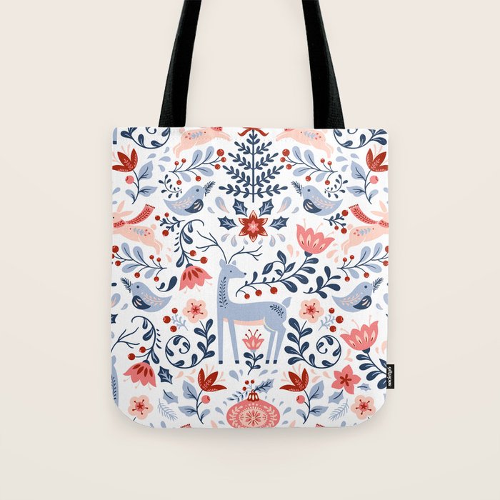 Folk Art Christmas Tote Bag Gallery Image 1