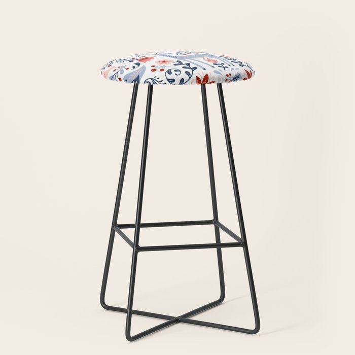 Folk Art Christmas Stool Gallery Image 1