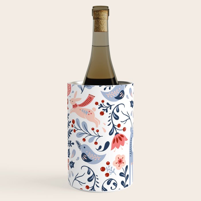 Folk Art Christmas Wine Chiller Gallery Image 2