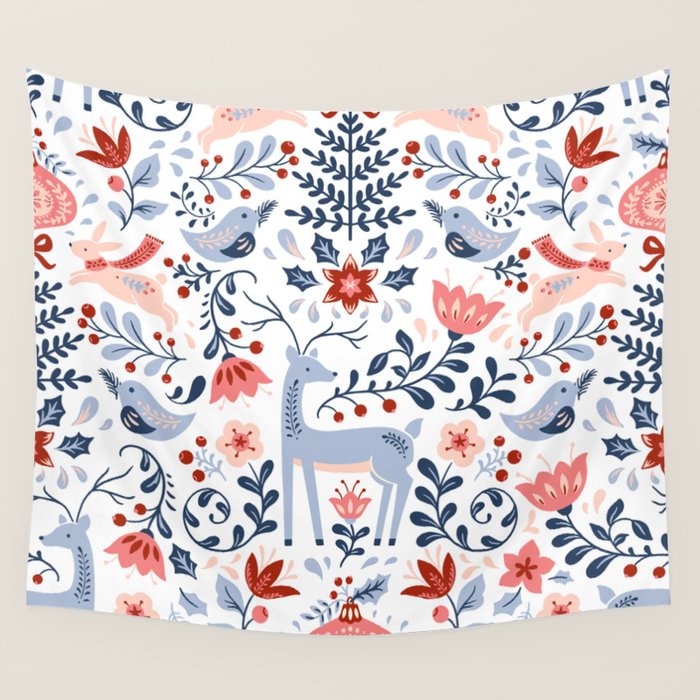 Folk Art Christmas Wall Tapestry Gallery Image 4