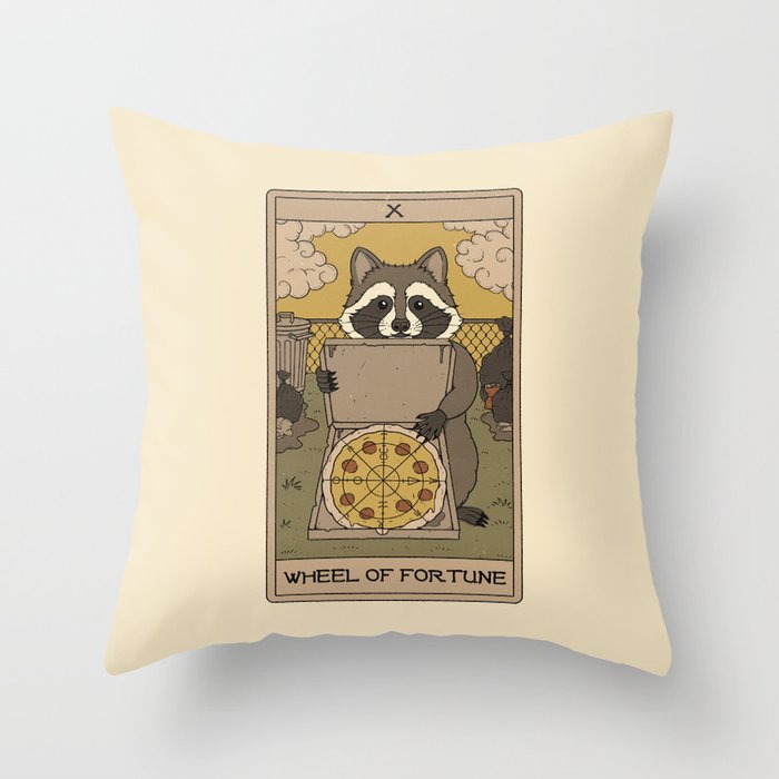 Wheel of Fortune - Raccoons Tarot Throw Pillow Gallery Image 6