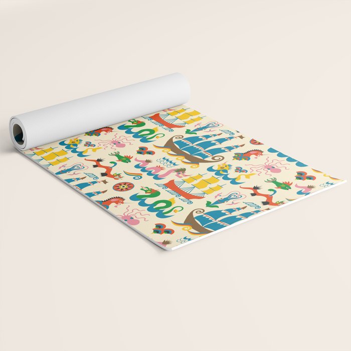 Mythical Sea Creatures - Ocean Monsters Yoga Mat Gallery Image 2