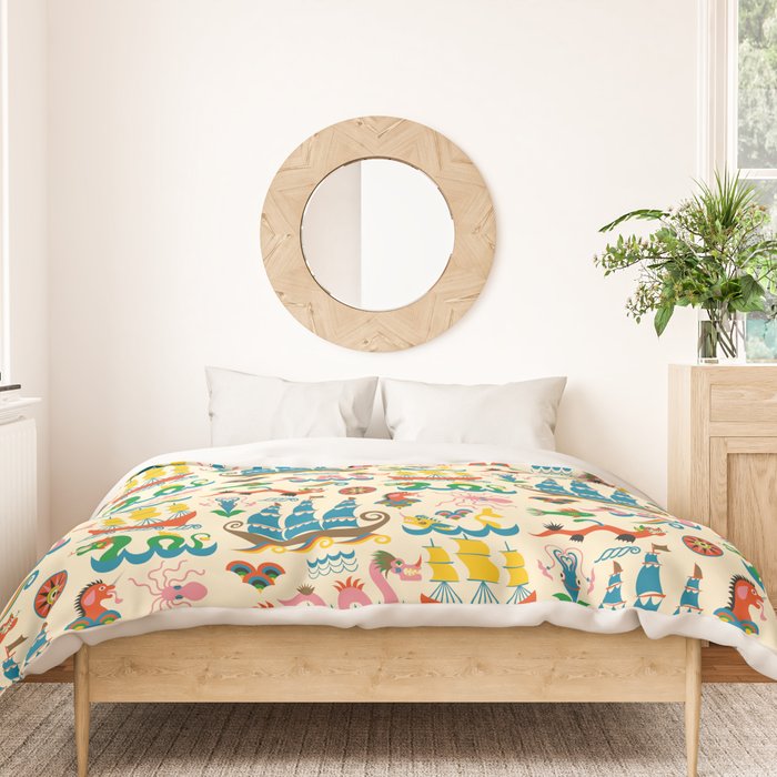 Mythical Sea Creatures - Ocean Monsters Duvet Cover Gallery Image 3