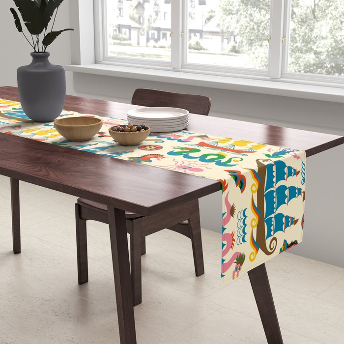 Mythical Sea Creatures - Ocean Monsters Table Runner Gallery Image 2