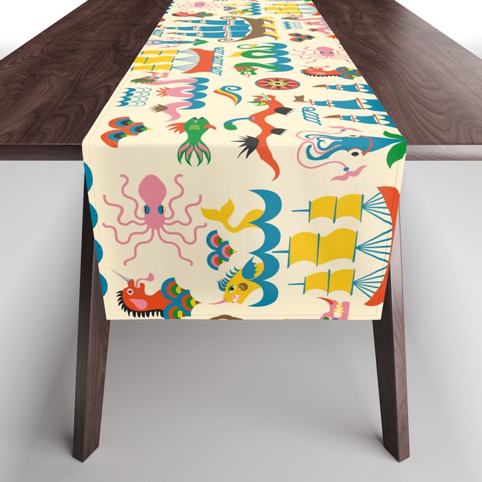 Mythical Sea Creatures - Ocean Monsters Table Runner Gallery Image 1