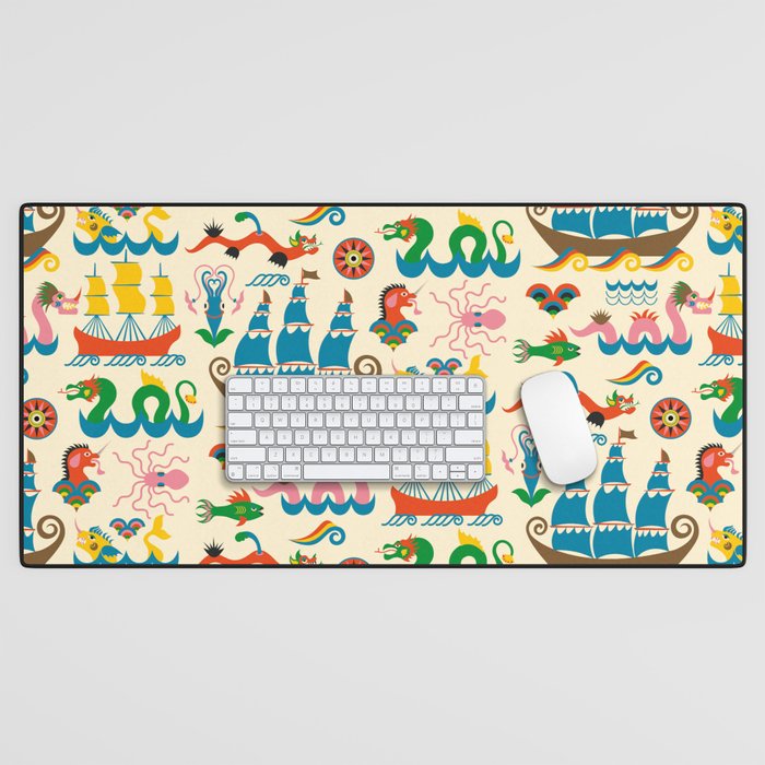 Mythical Sea Creatures - Ocean Monsters Desk Mat Gallery Image 1