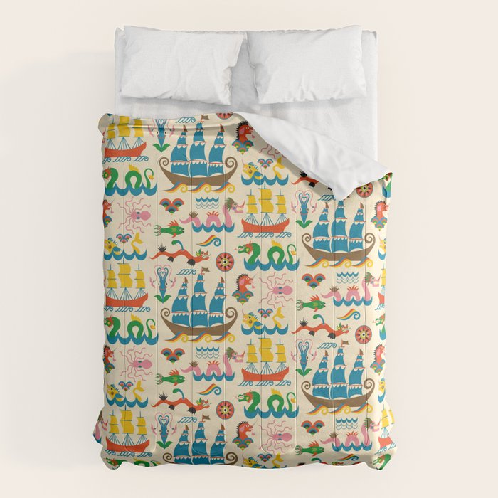 Mythical Sea Creatures - Ocean Monsters Comforter Gallery Image 6