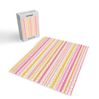 Liquid Summer Watercolor Stripes Pattern Pink Yellow Orange Cream Jigsaw Puzzle Gallery Image 2