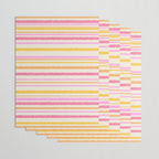 Liquid Summer Watercolor Stripes Pattern Pink Yellow Orange Cream Wrapping Paper Gallery Image 3