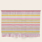 Liquid Summer Watercolor Stripes Pattern Pink Yellow Orange Cream Wall Hanging Gallery Image 1