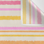 Liquid Summer Watercolor Stripes Pattern Pink Yellow Orange Cream Wall Tapestry Gallery Image 3