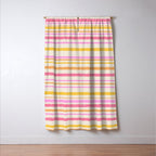 Liquid Summer Watercolor Stripes Pattern Pink Yellow Orange Cream Window Curtain Gallery Image 3