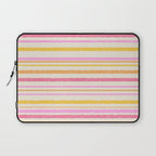 Liquid Summer Watercolor Stripes Pattern Pink Yellow Orange Cream Laptop Sleeve Gallery Image 1