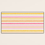 Liquid Summer Watercolor Stripes Pattern Pink Yellow Orange Cream Desk Mat Gallery Image 3