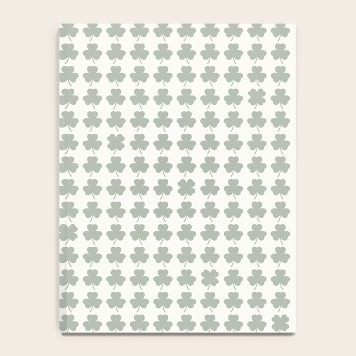 Clovers XXXIV Neutral Green Botanical Pattern Notebook Gallery Image 4