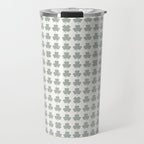 Clovers XXXIV Neutral Green Botanical Pattern Travel Mug Gallery Image 1