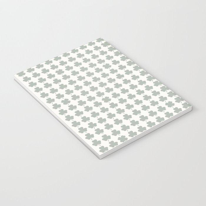Clovers XXXIV Neutral Green Botanical Pattern Notebook Gallery Image 3