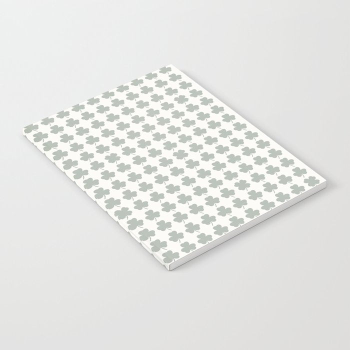 Clovers XXXIV Neutral Green Botanical Pattern Notebook Gallery Image 2